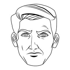 comic face man expression pop art style vector illustration
