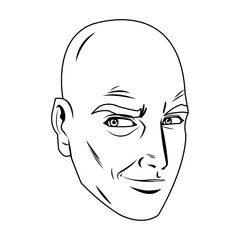 comic face man expression pop art style vector illustration