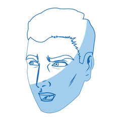 character man face comic pop art vector illustration