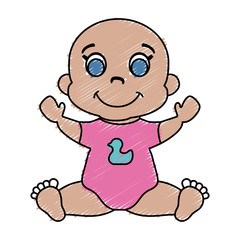 cute baby icon over white background. colorful design. vector illustration