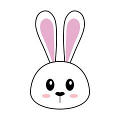 cute rabbit icon over white background. vector illustration