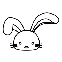 cute rabbit icon over white background. vector illustration