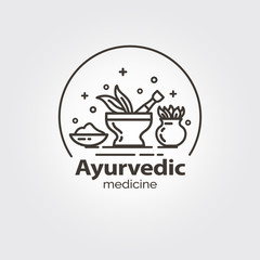 Ayurvedic medicine- logo template