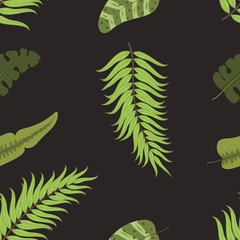 Seamless pattern with leaves vector illustration.