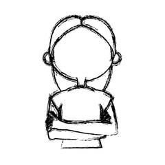 sketch woman face comic. hand drawn girl portrait. vector illustration