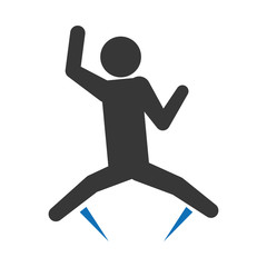 pictogram man jumping up concept, vector illustration