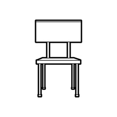 school chair equipment wooden metal vector illustration