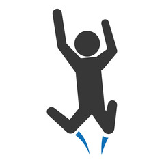 pictogram man jumping up concept, vector illustration