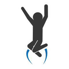pictogram man jumping up concept, vector illustration