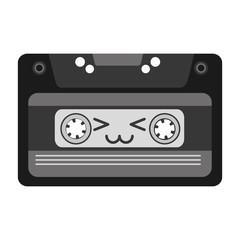 cute kawaii cartoon cassette vector illustration graphic design