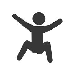 pictogram man silhouette doing exercise, vector illustration