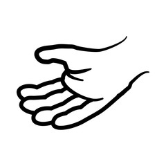 man hand gesture hand drawn, vector illustration