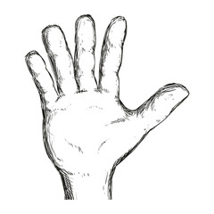 man hand gesture line icon, vector illustration