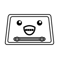 kawaii vintage radio vector illustration graphic design