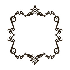 vintage baroque frame scroll floral ornament border retro pattern antique style swirl decorative design vector illustration