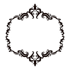 vintage baroque frame scroll floral ornament border retro pattern antique style swirl decorative design vector illustration
