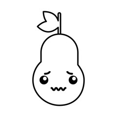 kawaii pear cartoon vector illustration graphic design