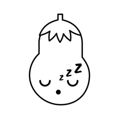 kawaii eggplant cartoon vector illustration graphic design