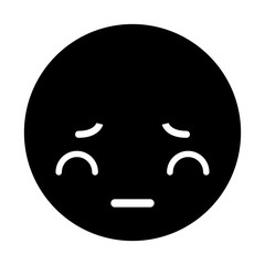 sad black kawaii emoticon face vector illustration graphic design