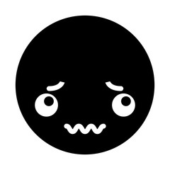 cute black kawaii emoticon face vector illustration graphic design