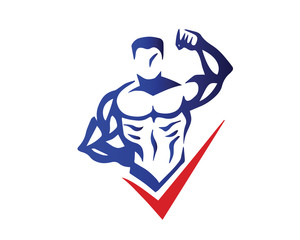 Passionate Body Builder Athlete Logo