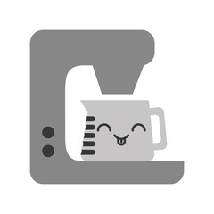 kawaii coffee maker cartoon vector illustration graphic design