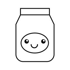 kawaii jelly jar cartoon vector illustration graphic design
