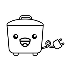 kawaii rice cooker cartoon vector illustration graphic design