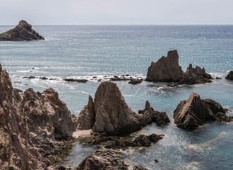 Fototapeta na wymiar Las Sirenas in the Cabo de Gata-Nijar Natural Park, Take in Almeria, Andalusia, South-eastern corner of Spain