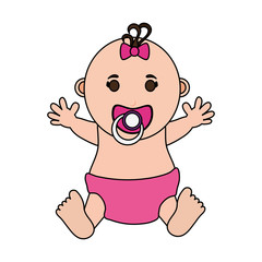 baby girl illustration icon vector design graphic