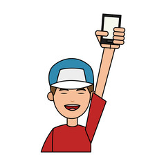 Cartoon man profile icon vector illustration graphic design