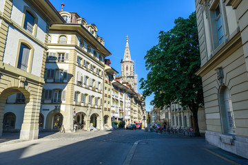 Fototapeta na wymiar Historic old town in the center of Bern, Switzerland - travel destination - capital of switzerland