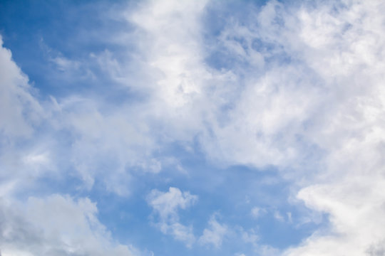 Blue sky and cloud background soft focus