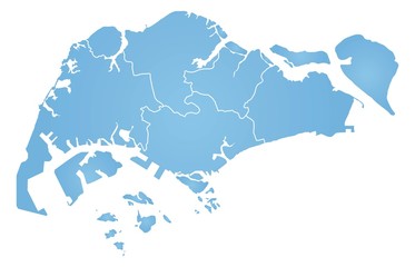 Obraz premium Mapa Singapuru