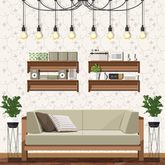 Modern living room vector