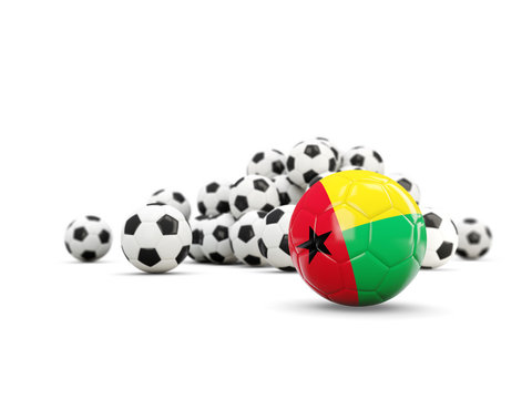 Football with flag of guinea bissau isolated on white