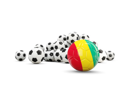 Football with flag of guinea isolated on white