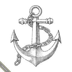 Symbol of anchor hand drawing vintage style © channarongsds