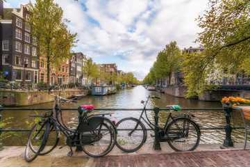 Obraz premium AMSTERDAM SIGHT SEEING and BICYCLE