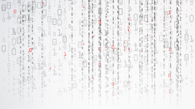 Binary Cyberspace Background. Coding Or Hacker Concept. Matrix Style. Vector Illustration