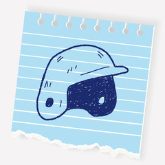 baseball helmet doodle