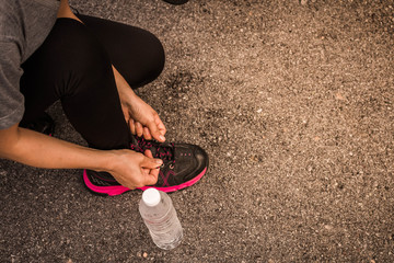 Women jogging for health, Concept health love.