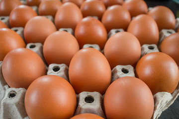 Chicken eggs close-up.