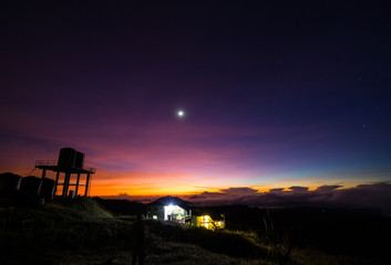 View of sunrise from Kundasang village in Sabah, Malaysia.