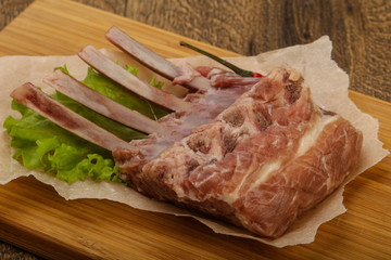 Raw lamb ribs