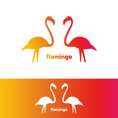 Template logo for colorful flamingo