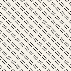 Hand drawn style ethnic seamless pattern. Abstract geometric tiling background in black and white. Vector freehand doodle texture.