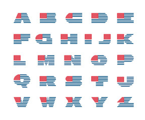 america alphabet. USA font. Vector Illusttration