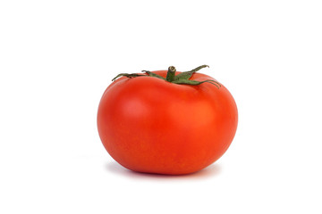Big red tomato on isolated white background