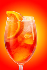 glass of aperol spritz cocktail